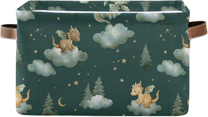 Pfrewn Storage Basket Bins Foldable Laundry Hamper Toy Dragon Baby Animals by Pfrewn