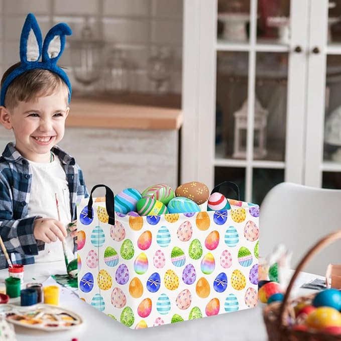 Rectangular Cute Easter basket, Easter basket empty, Storage Basket - Image 2