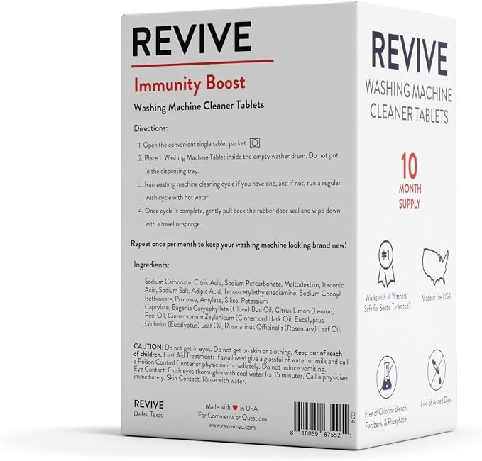 Immunity Boost Washing Machine Cleaner Tablets 10ct by Revive Essential Oils - Image 5
