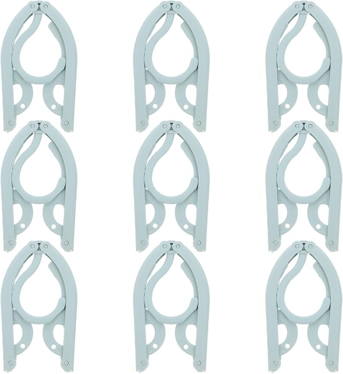 GLEAVI 9pcs Travel Folding Hangers Non-Slip Foldable Clothes Hanger Set by GLEAVI