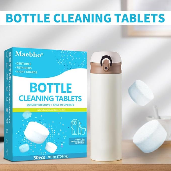 Water Bottle Cleaning Tablets – 30 Pack, Chlorine-Free and Odorless Cleaner - Image 2