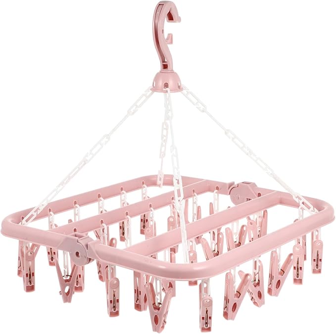 Strong Steel Spring Clip Drying Rack Rotating Hook Foldable by Outanaya