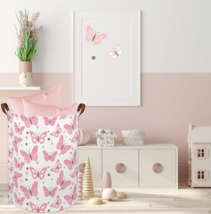 HIYAGON Girls Pink Laundry Baskets Baby Hamper - Image 4