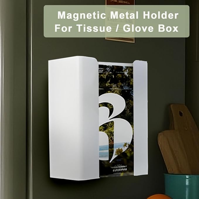 Magnetic Wall Mounted Tissue Box Holder and Glove Box Dispenser - Image 2