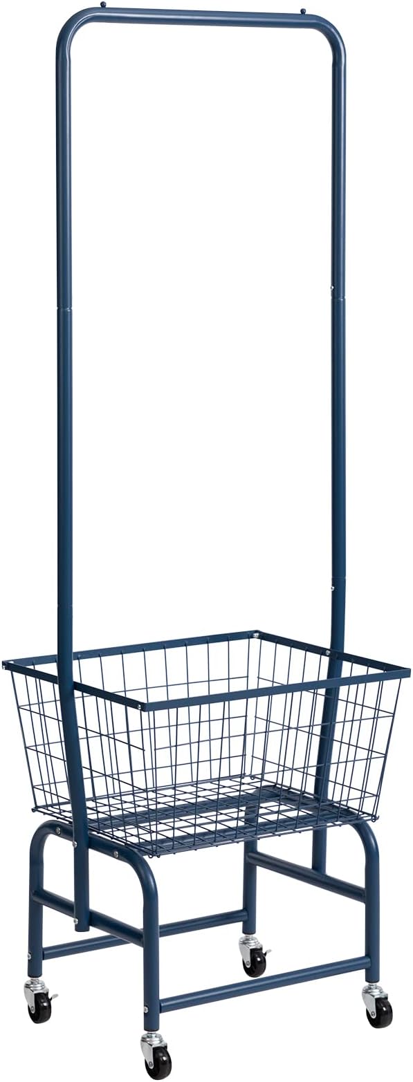 ALIMORDEN Laundry Cart with Clothes Rack, Rolling Laundry Butler with Wire by ALIMORDEN
