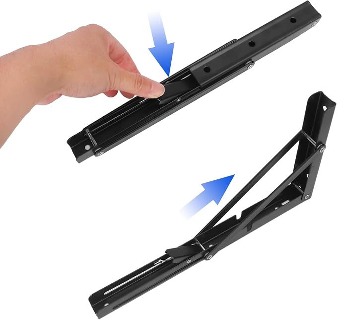 10 Pack 12 Inch Black Folding Shelf Brackets - Image 4