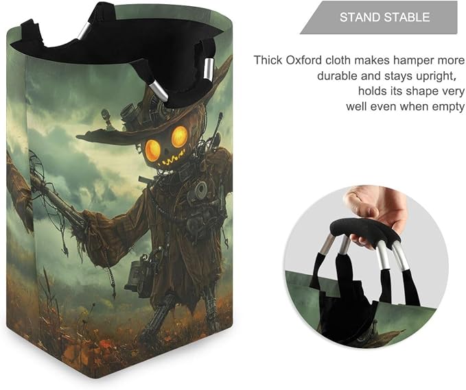 AIXIWAWA Steampunk Scarecrow Laundry Basket Hamper 1 Pack, Collapsible Clothes - Image 3