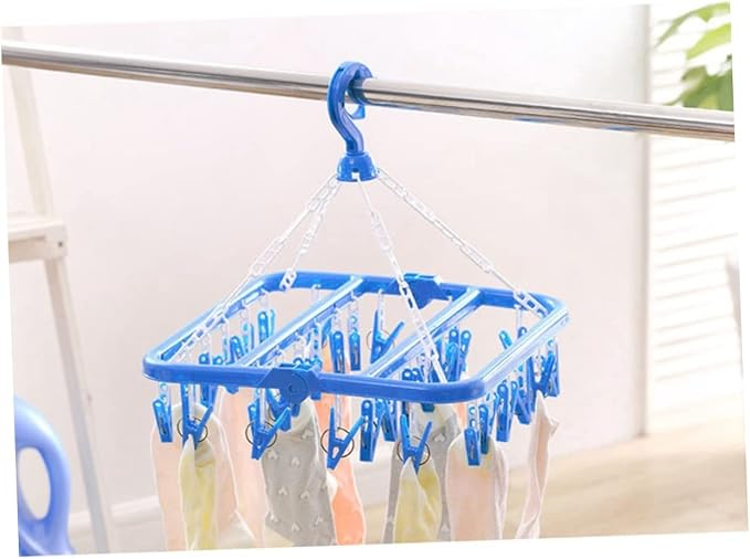Strong Steel Spring 360-degree Rotating Hook Foldable Sock Drying Rack Random - Image 6