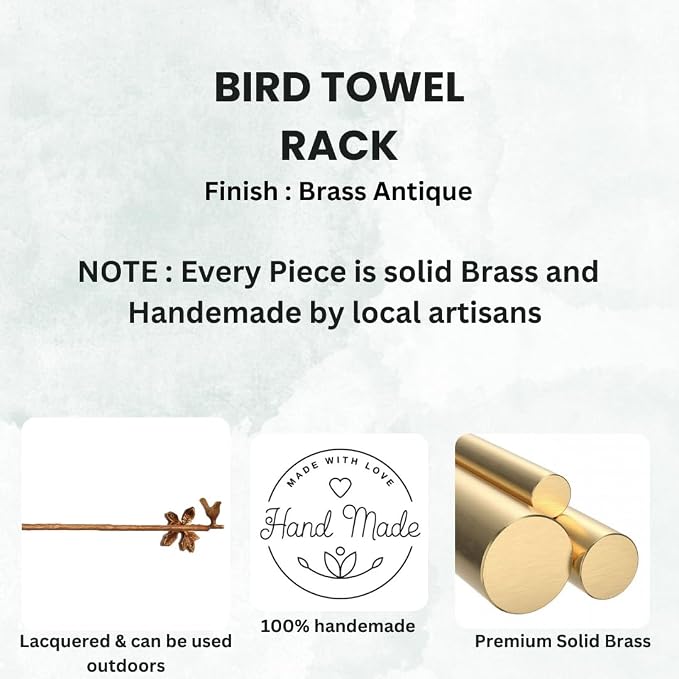 Solid Brass Bird Antique Towel Rod Bathroom Accessories Retro Hardware Bird - Image 6