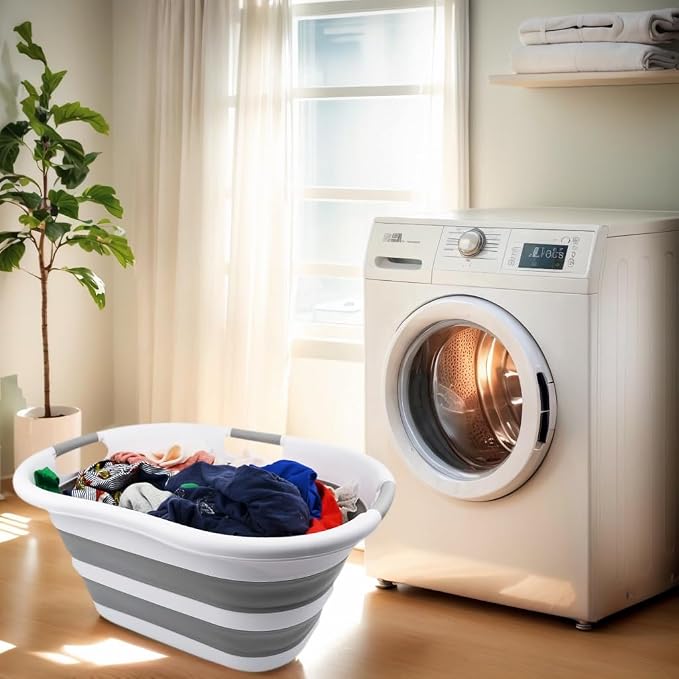 SAMMART 40L Set of 2 Collapsible Plastic Laundry Basket - Image 2