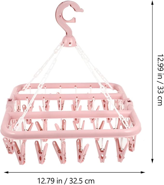 Strong Steel Spring Clip Drying Rack Rotating Hook Foldable - Image 5