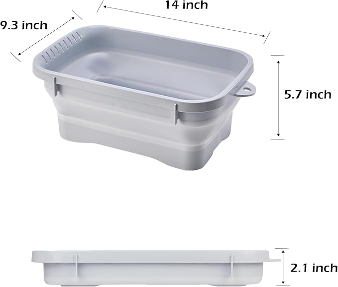 Collapsible Dish Pans, 2Gal Capacity, Plastic Dish Tub Dishpan - Image 3