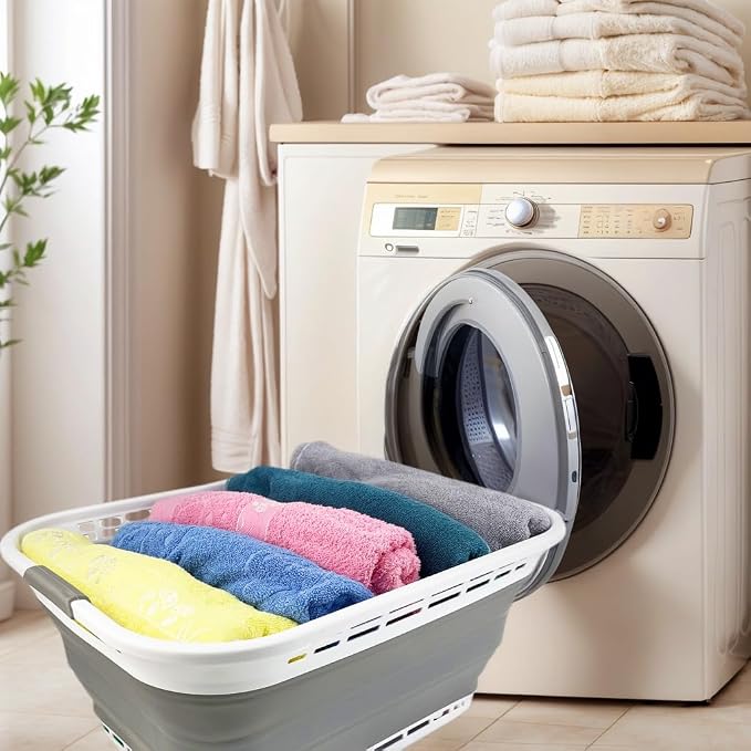 SAMMART 42L Collapsible Plastic Laundry Hamper/Basket - Image 3