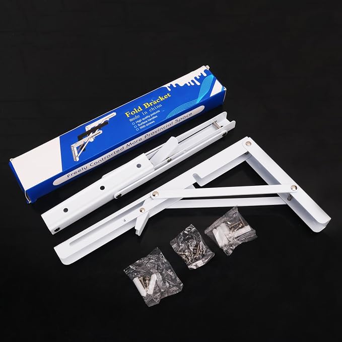 10 Pack 12 Inch White Folding Shelf Brackets - Image 4