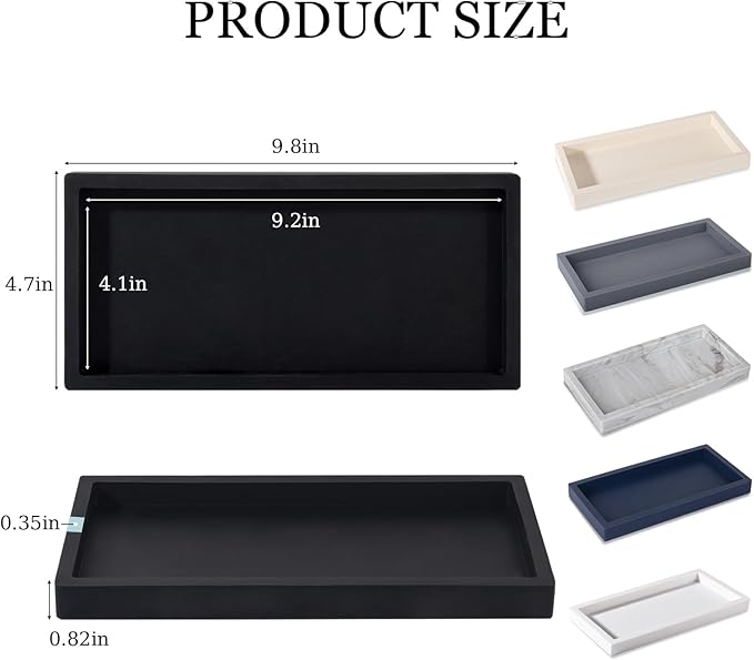 Bathroom Trays for Counter, Slicone Vanity Trays for Bathroom, Rectangle Sponge - Image 6