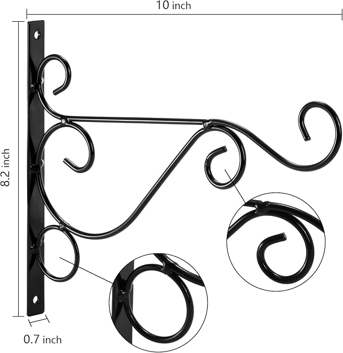 Fasmov 6 Pack Hanging Plant Brackets, Wind Chimes, Ornaments - Image 3