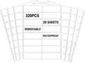 Removable Waterproof Labels for Bottles -320PCS 0.62 x 2.35 inch Organizing by Unknown