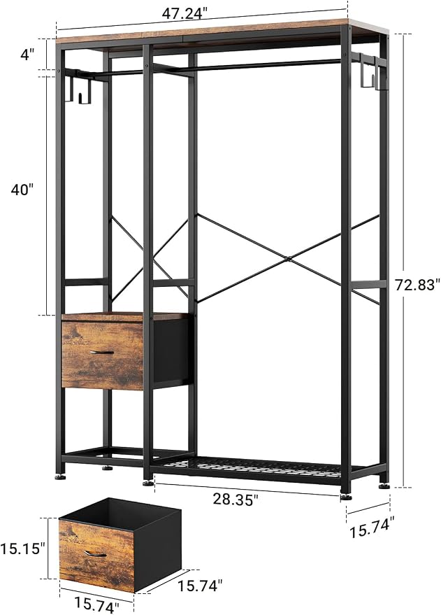 Lulive Clothes Rack, Heavy Duty Garment Rack - Image 4