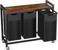 Laundry Hamper with 3 Pull-Out Removable Laundry Bags, Rolling Laundry Sorter by Hexago