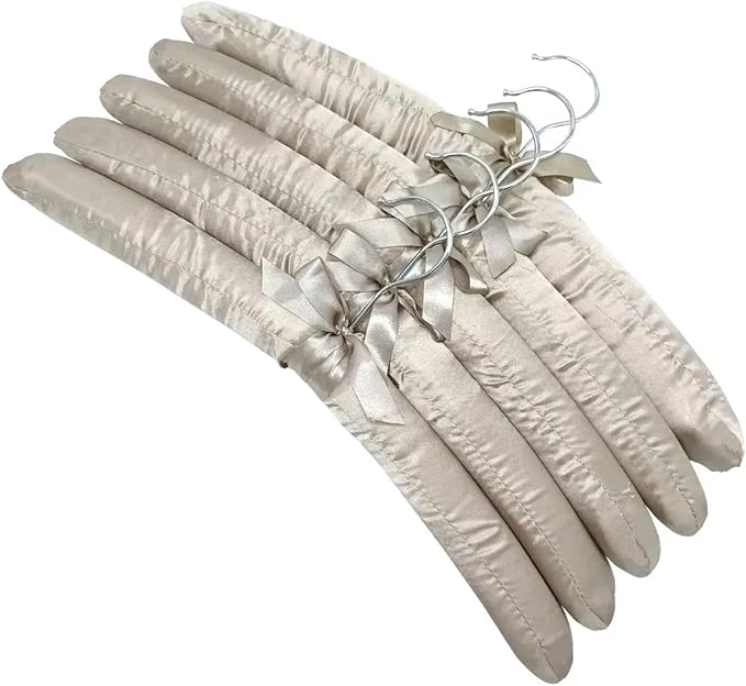 Hanger 5PCS Coat Satin Padded Clothes Silk Wrapped Display Sponge Hangers by Unknown
