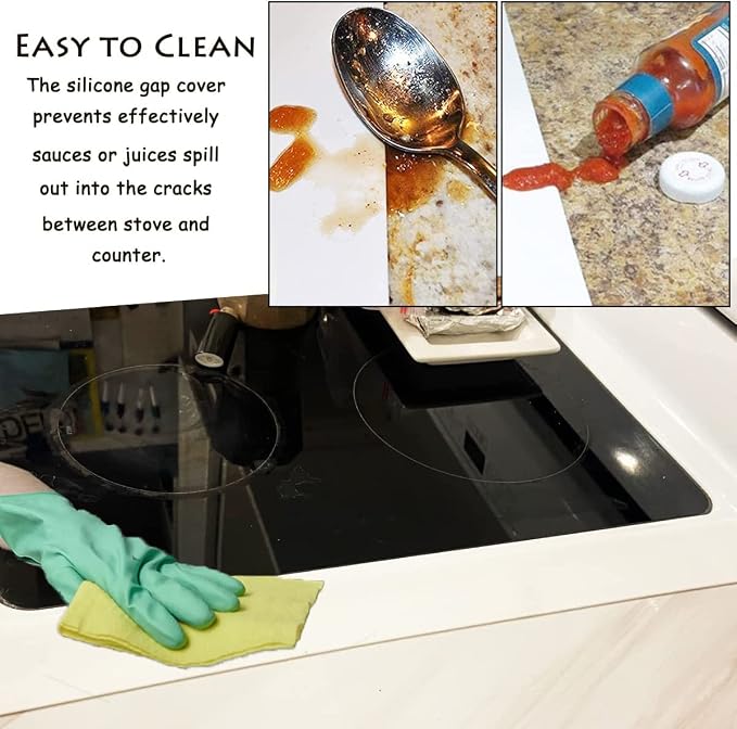 Silicone Gap Cover, Silicone Gap Stopper Kitchen Stove Counter Gap Covers - Image 3