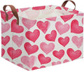 Rectangular Pink Valentine's Day Gift Basket, Love Heart Room Decor by FXOCSHE