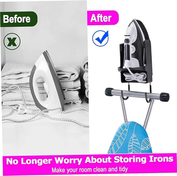 Wall-Mounted Ironing Board Hanger, Heat Resistant Iron Holder - Image 3