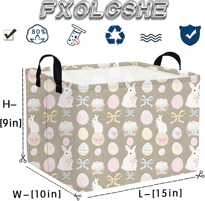 FXOLCSHE Rectangular Easter basket, Easter basket empty, Nursery Hamper - Image 7