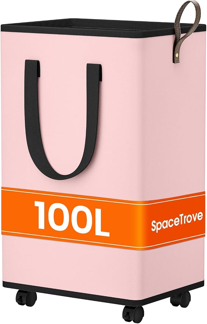 Laundry Basket with Wheels, Collapsible Laundry Baskets, Laundry Hamper with by Unknown