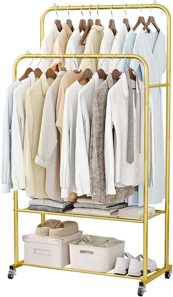 SUOERNUO Clothes Rack with Wheels Garment Rack by SUOERNUO