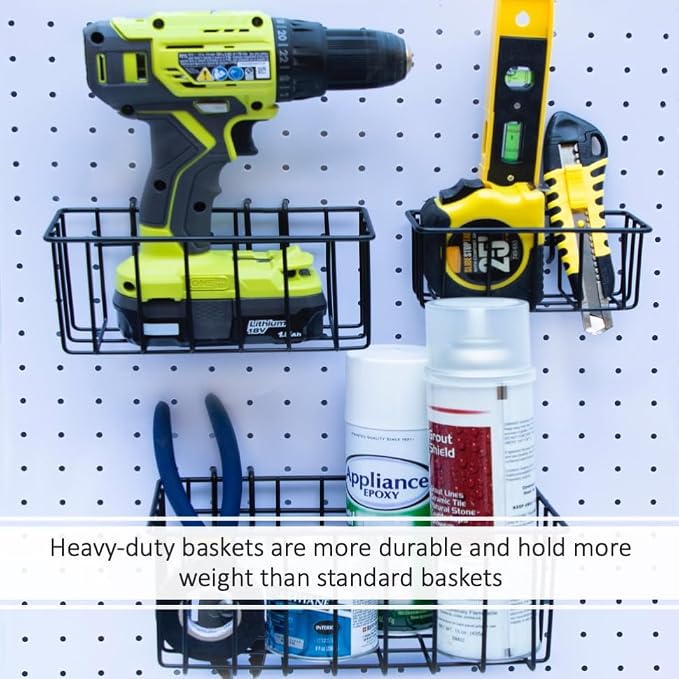 Heavy Duty Peg Board Hook Baskets - Image 4