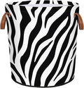 Zebra Print Laundry Hamper Waterproof Collapsible Basket by Mozaigos