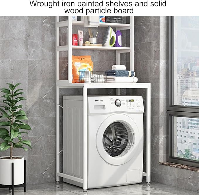 Laundry Room Shelves with Countertop, Simple Shelf, Floor-Standing Over Washer - Image 3