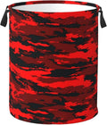 Red And Black Camouflage Laundry Hamper Bag by Unknown