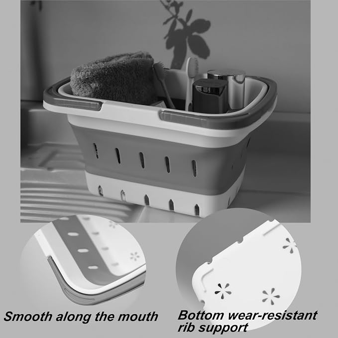 Portable Folding Plastic Bath Caddy - Image 4