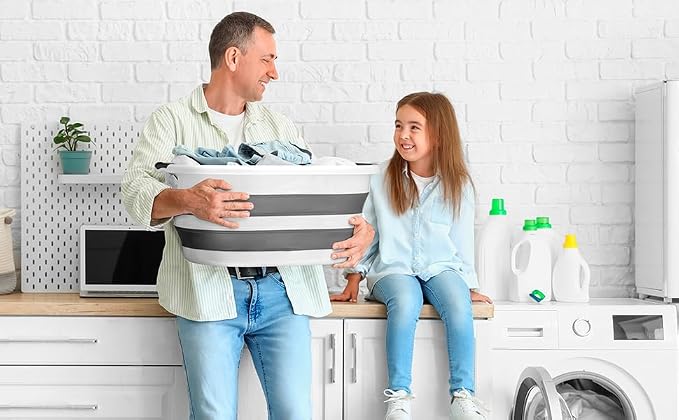 Collapsible Laundry Basket Holder, Clothing Storage, Picnic Collapsible Bin - Image 13