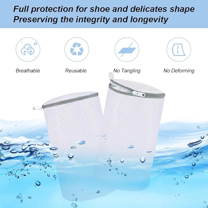Vivifying Shoe Washing Machine Bag, 2 Pack Honeycomb Mesh Laundry Bag - Image 4