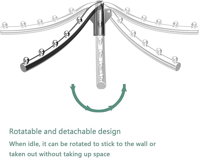 Folding Wall Mounted Clothes Hanger Rack, Stainless Steel Garment Hooks - Image 4