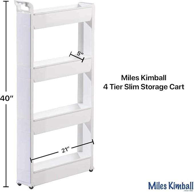Miles Kimball Slim Storage Cart 4 Tier - Image 4