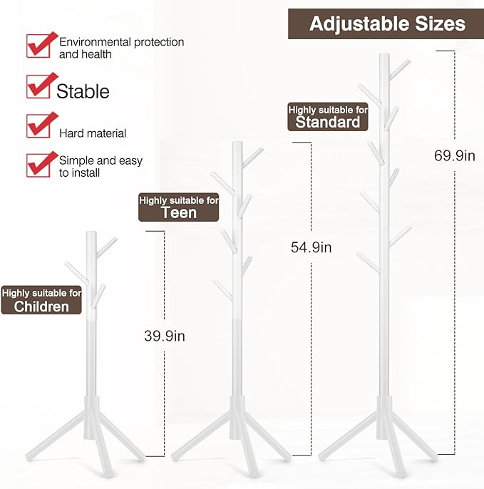 2 PCS Coat Rack, Freestanding Coat Rack - Image 3