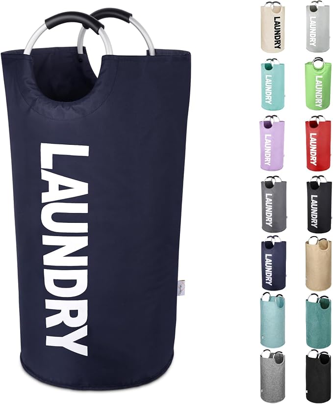 Large Laundry Basket Collapsible 95L, Tall Laundry Bag by SweetMemo
