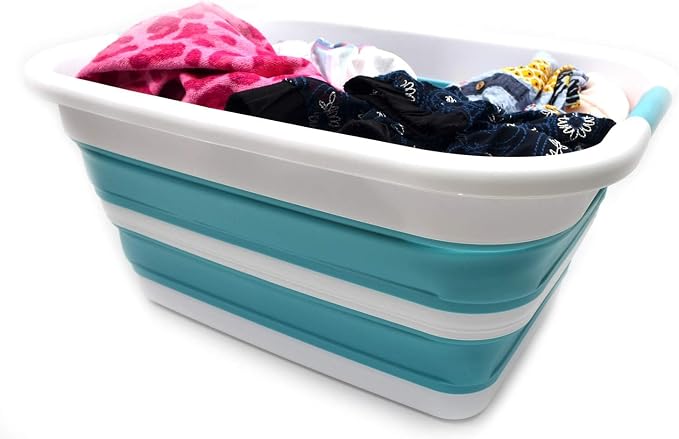 SAMMART 41L Collapsible Plastic Laundry Basket-Foldable Pop Up Storage - Image 5