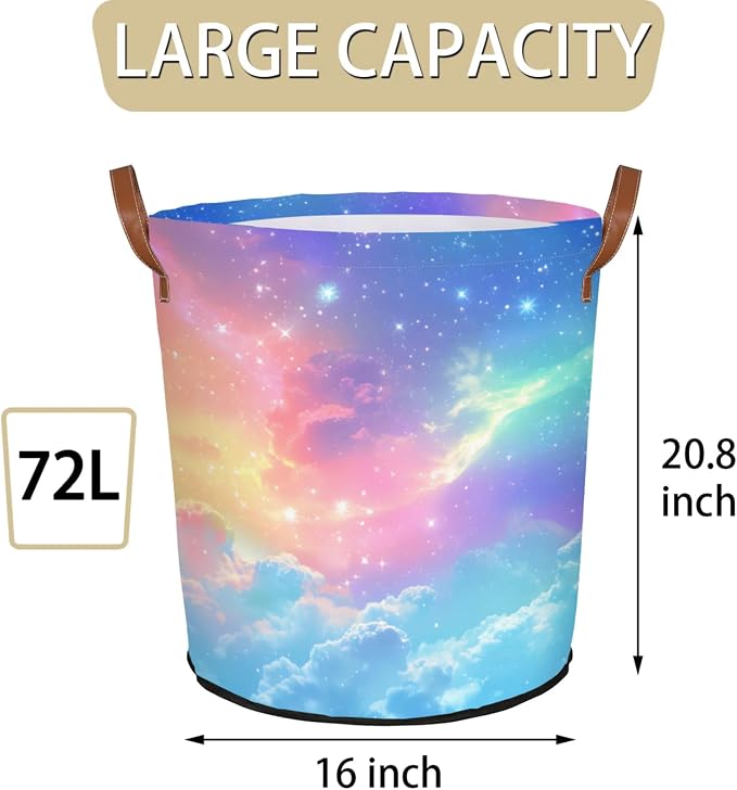 Clouds Sky Laundry Hamper Waterproof Collapsible Basket - Image 2