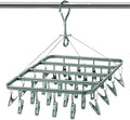 Aluminum Drip Hanger with 26 Clips, Sock Drying Rack, Wind-Proof Hook, by Unknown
