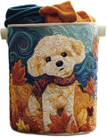 Quilted Laundry Basket with Handles, Boho Floral Fabric Storage Hamper by Unknown