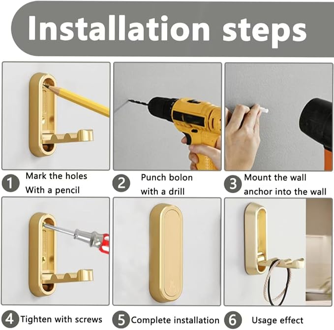 2PC Foldable Wall Hooks - Image 2