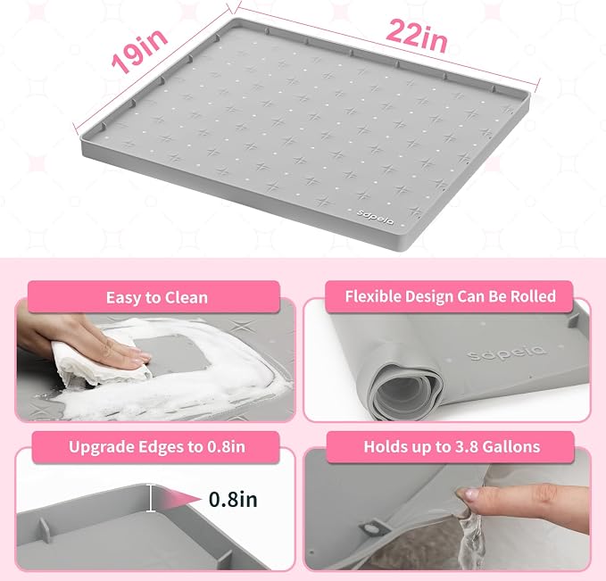 Sdpeia Under Sink Mat 22"×19" Waterproof Silicone Cabinet Liner & Sink Protector - Image 4