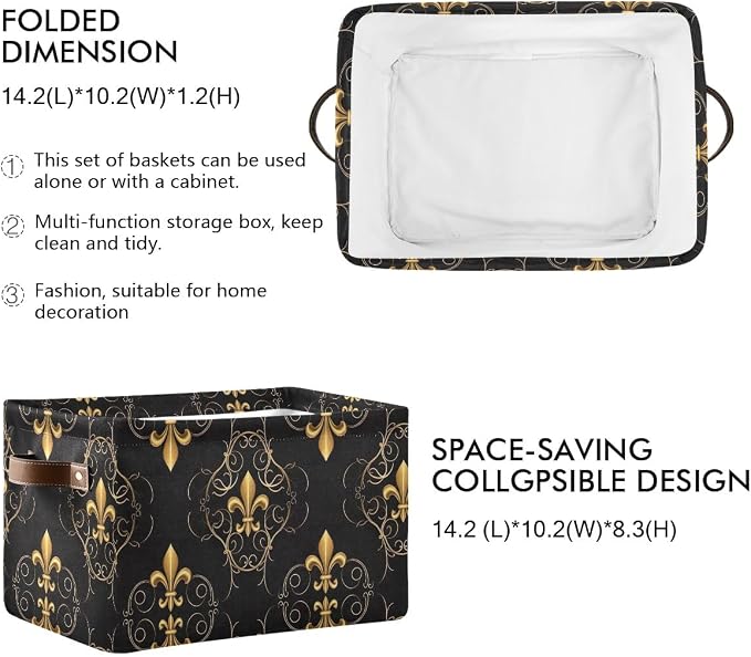 Golden Iris Black Basket Collapsible Storage Basket - Image 2