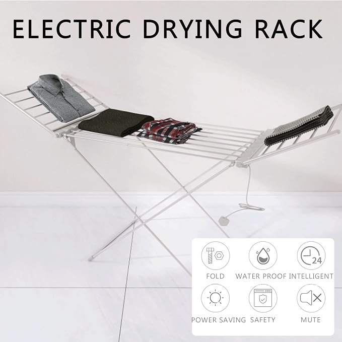 Electric Heated Clothes Dryer Rack - Image 3