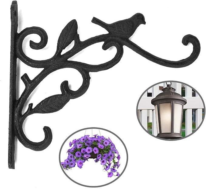 DEWEL Iron Hanging Plant Hook Rust Resistant Wall Decorative Bracket，Hanging - Image 5